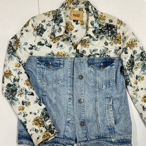PAIGE premium denim Blue and Floral Contrast Jacket